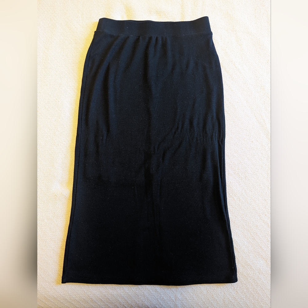 Marine Layer high-waisted ribbed midi skirt